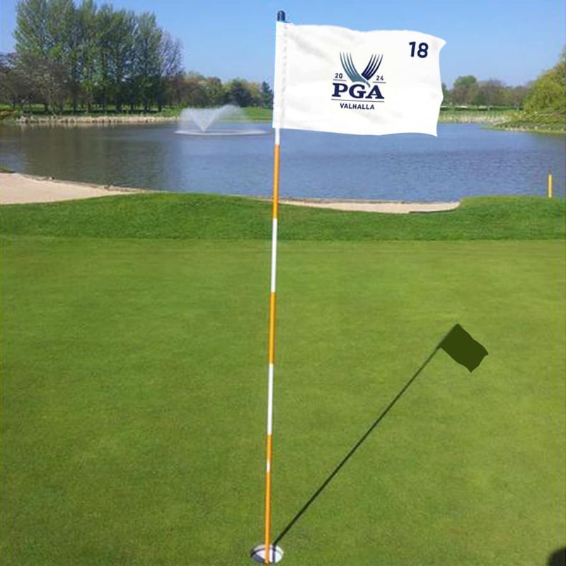 2BUT 2024 PGA Valhalla Golf Pin Flag Practic Putting Green Golf Flag For Backyard Garden Double-Sewn 600D Nylon Miniature Pin Flag Regulation Tube Flag(white 20"x13") - Image 4